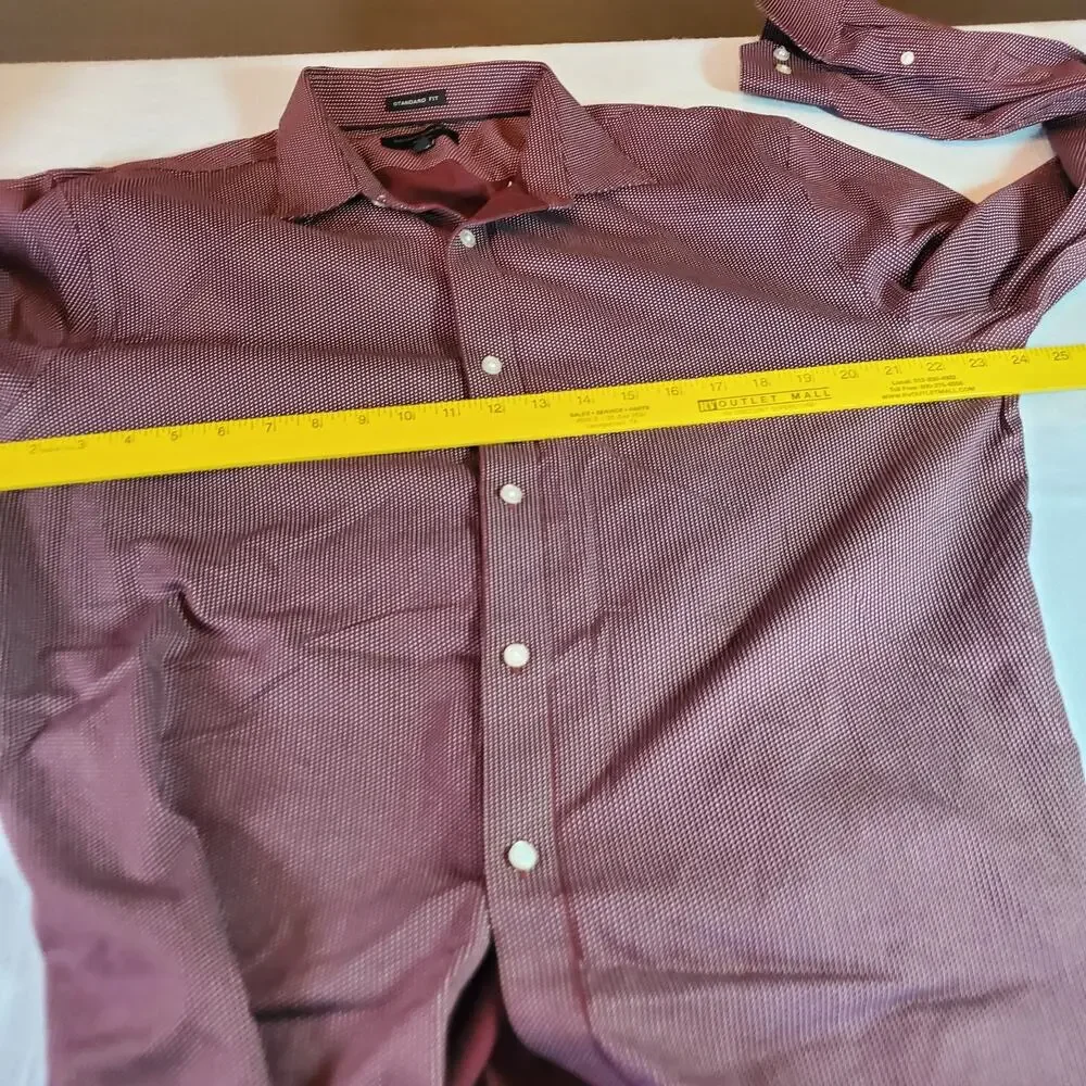 Banana Republic Mens Shirt XL Extra Large Maroon Long Sleeve Button Up Dress Top